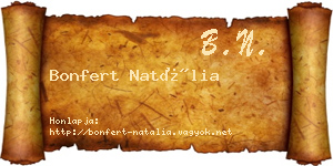 Bonfert Natália névjegykártya